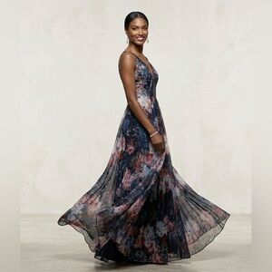 NWT Rene Ruiz Collection Floral Gown Black Pink Sz 4 Gala Prom Wedding $995